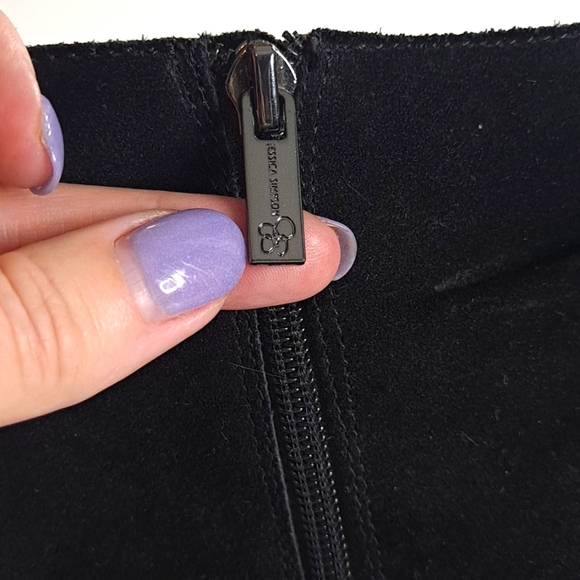 Jessica Simpson Delaine Black Suede Ankle Boots with Round Toe & Zipper Closure - Picture 2 of 7